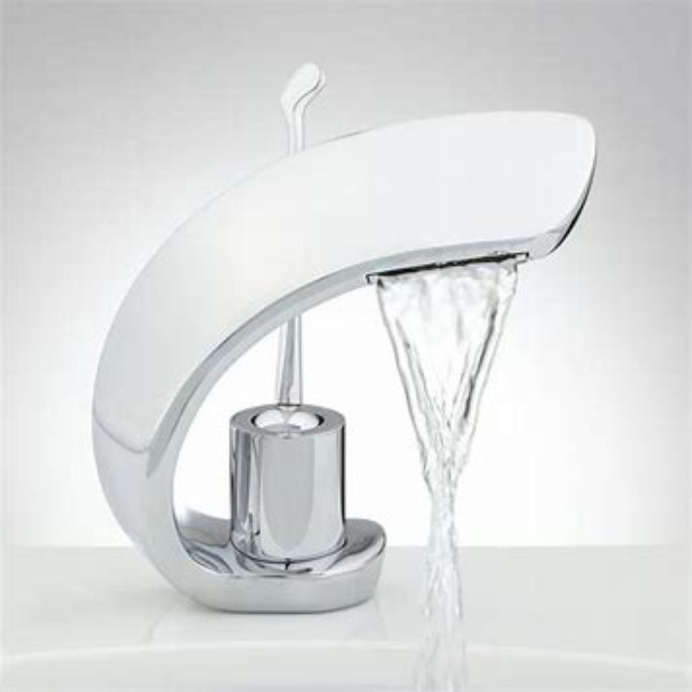 Art Deco Single Hole Bathroom Faucet- Chrome